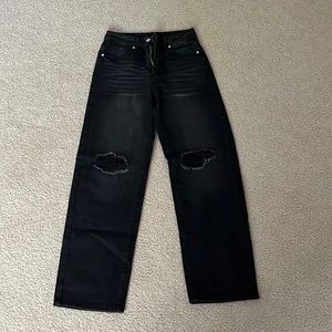 black baggy jeans size 2